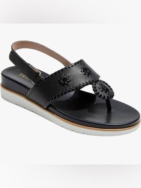 Jack Rogers Black Leather Collin’s Sport Sandals